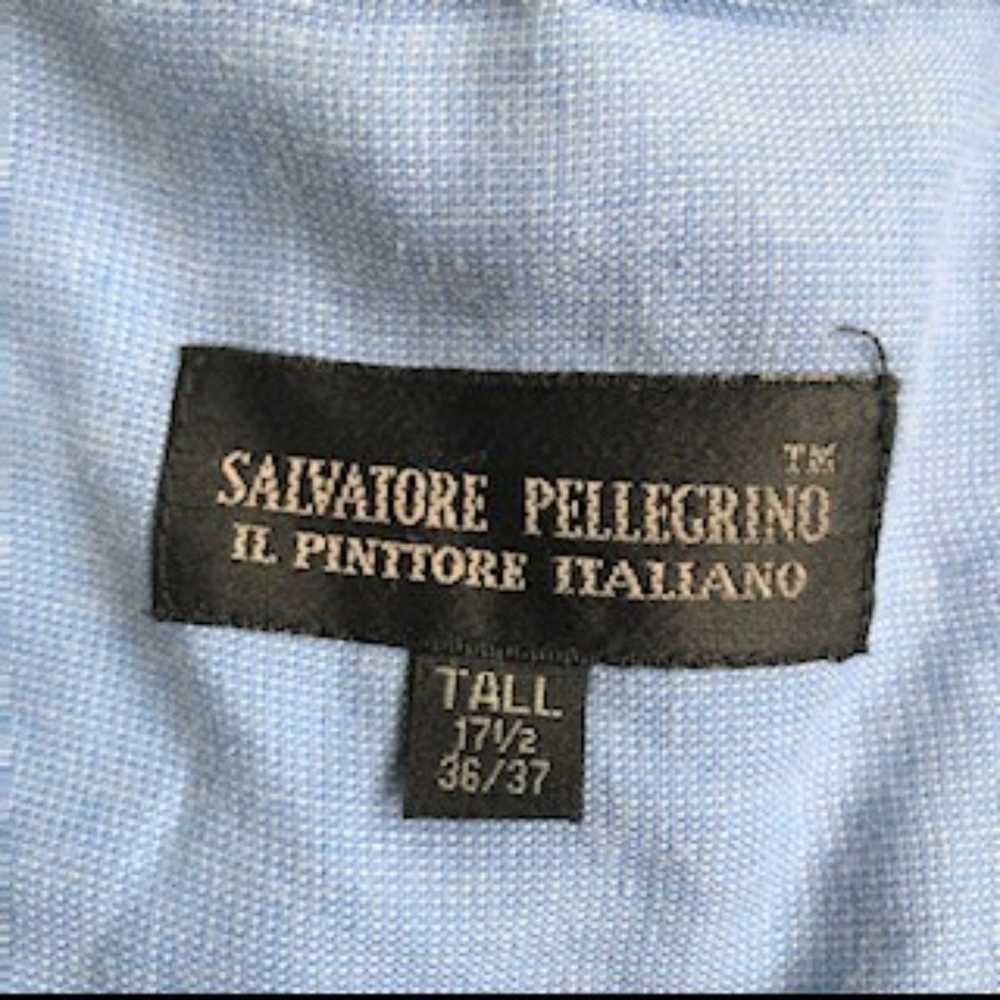 Salvatore Pellegrino Long Sleeve Blue Button Shirt - Picture 3 of 3